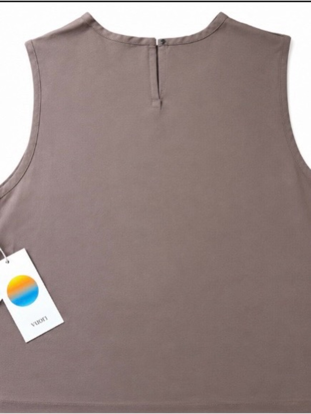 NWT VUORI Trestles Twill Crop Tank Top size M Nutmeg Work Travel Athleisure - Picture 2 of 3